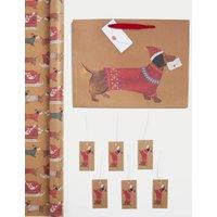 Sausage Dog 10m Christmas Gift Wrap with Gift Tags & Bag