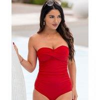 Pour Moi Santa Monica Strapless Tummy Control Swimsuit Red