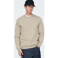 ONLY & SONS Cotton Rich Crew Neck Sweatshirt Beige