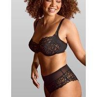 Panache Allure Lace High Waisted Brazilian Knickers Black