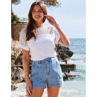 Denim High Waisted Utility Shorts