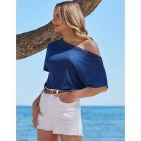 Jersey Broderie One Shoulder Top