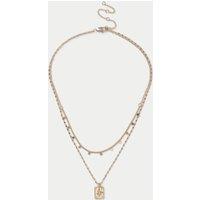 Multi Row Charm Chain Necklace
