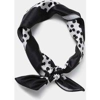 Black Mono Print Tie Me Up Hair Scarf