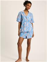Joules Pure Cotton Bird Print Pyjamas Blue Mix