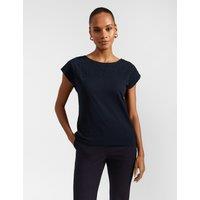 Pure Cotton Broderie Slash Neck Top