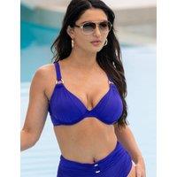 Pour Moi Samoa Wired Ring Detail Bikini Top Blue