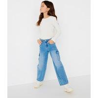Kids Only Regular Denim Cargo Jeans (8-14 Yrs) Light Blue