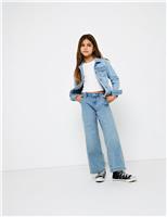 Pure Cotton Wide Leg Jeans (8-14 Yrs)