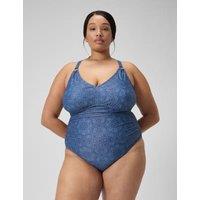 Plus Size Shaping Printed 1 Piece Swimsuit