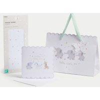 Cute Animals Gift Wrap Set With New Baby Card, Gift Bag & Tissue