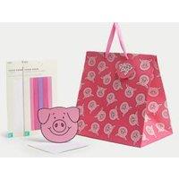 Percy Pig Gift Wrap Set With Blank Greetings Card, Gift Bag & Tissue