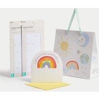 Rainbow Gift Wrap Set With New Baby Card, Gift Bag & Tissue