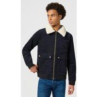 Cord Textured Collared Aviator Jacket