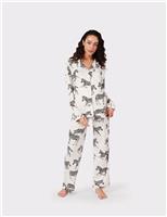 Chelsea Peers Jersey Zebra Print Maternity Pyjama Set White Mix