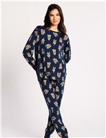 Dog Print Crew Neck Pyjama Set