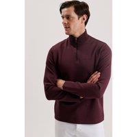 Cotton Rich Funnel Neck Half Zip Top
