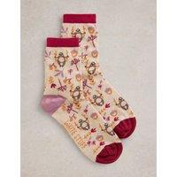 Cotton Rich Sloth Ankle High Socks