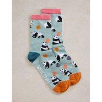 Cotton Rich Panda Ankle High Socks