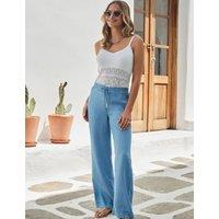 Pure Lyocell Drawstring Wide Leg Trousers