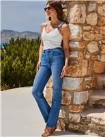Mid Rise Straight Leg Jeans