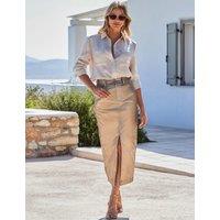 Cotton Rich Metallic Midi Pencil Skirt