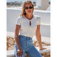Jersey Ribbed Keyhole Top