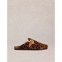 Leather Animal Print Mules