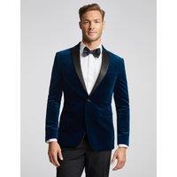 Slim Fit Pure Cotton Velvet Tuxedo Jacket