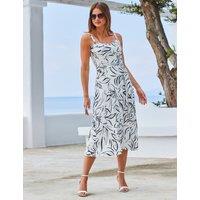 Floral Sweetheart Neckline Midi Skater Dress