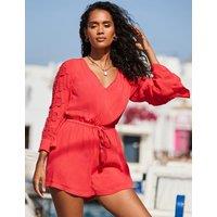 Embroidered Tassel Detail Playsuit