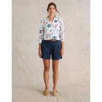 Jersey Printed Collared V-Neck Shirt