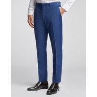 Ted Baker Men's Slim Fit Wool Rich Sharkskin Suit Trousers - 34REG - Navy, Navy