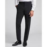 Ted Baker Slim Fit Wool Rich Flat Front Trousers Black