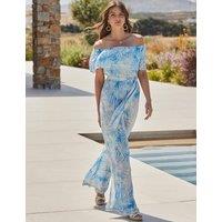 Palm Print Wide Leg Jumpsuit