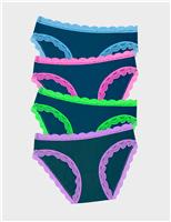 Stripe & Stare 4pk Modal Rich Bikini Knickers Navy Mix