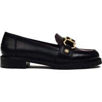 Leather Two Tone Stirrup Loafers