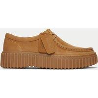 Clarks Torhill Bee Leather Flatform Loafers Tan