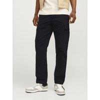 JACK & JONES Regular Fit Pure Cotton Cargo Trousers Black