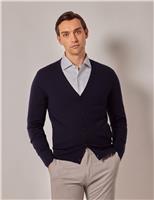 Hawes & Curtis Pure Merino Wool V-Neck Cardigan Grey