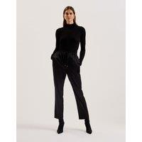 Ribbed Funnel Neck Frill Detail Jumper