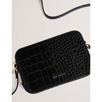 Leather Croc Effect Mini Camera Bag