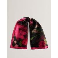 Leeeaa Printed Silk Satin Square Scarf