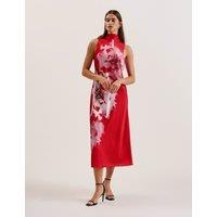 Floral Cowl Neck Midi Slip Dress