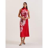 Floral Cowl Neck Midi Slip Dress