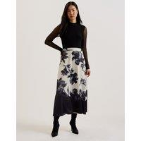 Mesh Floral Midi Waisted Dress