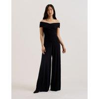 Short Sleeve Off Shoulder Jumpsuit