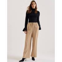 Seam Detail Drawstring Wide Leg Joggers