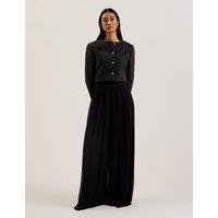 Pleated Elasticated Waist Wide Leg Trousers