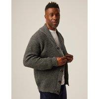 Peregrine Waffle Shawl Cardigan Dark Grey